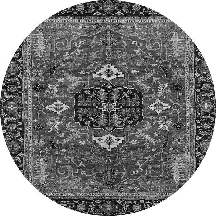 Round Abstract Gray Modern Rug, abs4103gry