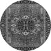 Round Abstract Gray Modern Rug, abs4103gry