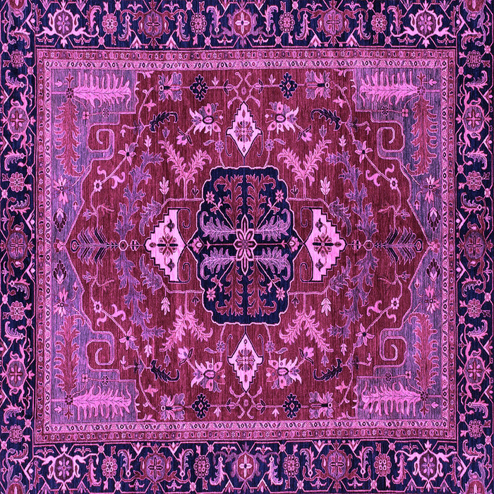 Square Machine Washable Abstract Purple Modern Area Rugs, wshabs4103pur