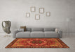 Machine Washable Abstract Orange Modern Area Rugs in a Living Room, wshabs4103org