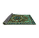 Sideview of Abstract Turquoise Modern Rug, abs4103turq