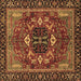 Square Machine Washable Abstract Brown Modern Rug, wshabs4103brn