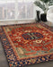 Abstract Saffron Red Modern Rug in Family Room, abs4103