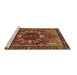 Sideview of Machine Washable Abstract Brown Modern Rug, wshabs4103brn