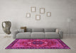 Machine Washable Abstract Pink Modern Rug in a Living Room, wshabs4103pnk