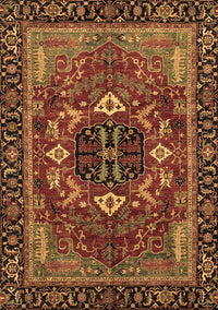 Abstract Brown Modern Rug, abs4103brn