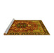 Sideview of Machine Washable Abstract Yellow Modern Rug, wshabs4103yw