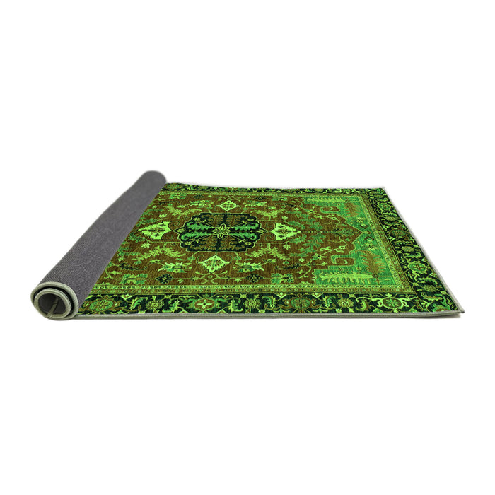 Sideview of Abstract Green Modern Rug, abs4103grn