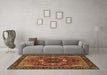 Machine Washable Abstract Brown Modern Rug in a Living Room,, wshabs4103brn