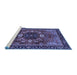 Sideview of Machine Washable Abstract Blue Modern Rug, wshabs4103blu