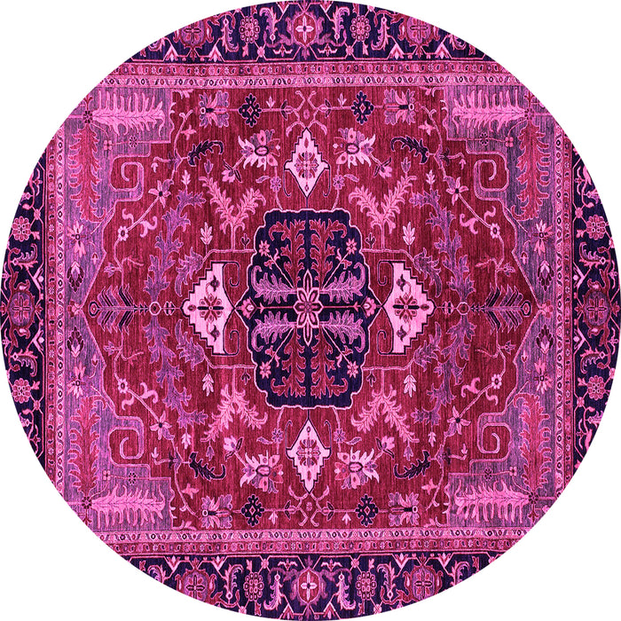 Round Abstract Pink Modern Rug, abs4103pnk