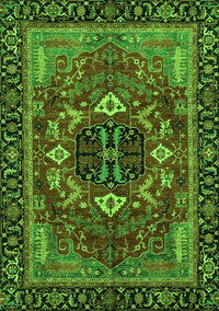 Abstract Green Modern Rug, abs4103grn