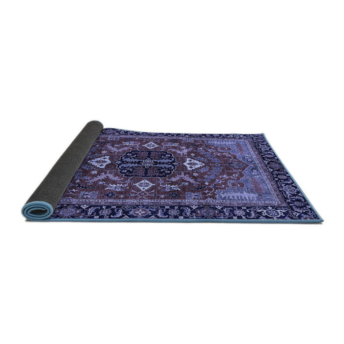 Sideview of Abstract Blue Modern Rug, abs4103blu