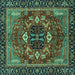 Square Abstract Turquoise Modern Rug, abs4103turq