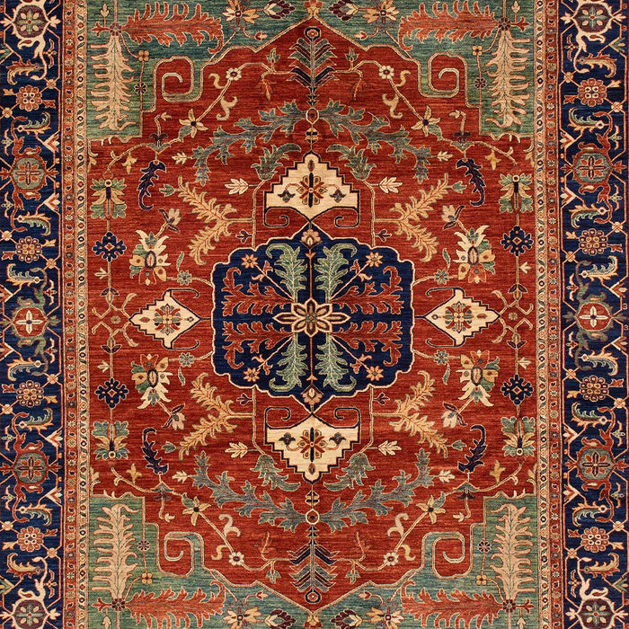 Machine Washable Abstract Saffron Red Rug, wshabs4103