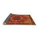 Sideview of Abstract Orange Modern Rug, abs4103org