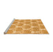 Sideview of Machine Washable Abstract Orange Modern Area Rugs, wshabs4104org