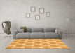 Machine Washable Abstract Orange Modern Area Rugs in a Living Room, wshabs4104org