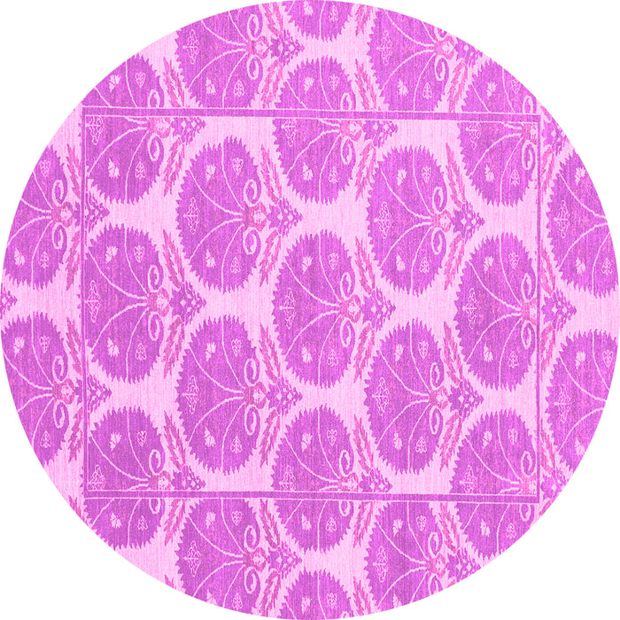 Round Abstract Pink Modern Rug, abs4104pnk