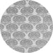 Round Abstract Gray Modern Rug, abs4104gry