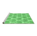 Sideview of Machine Washable Abstract Emerald Green Modern Area Rugs, wshabs4104emgrn