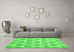 Machine Washable Abstract Green Modern Area Rugs in a Living Room,, wshabs4104grn