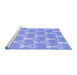 Sideview of Machine Washable Abstract Blue Modern Rug, wshabs4104blu