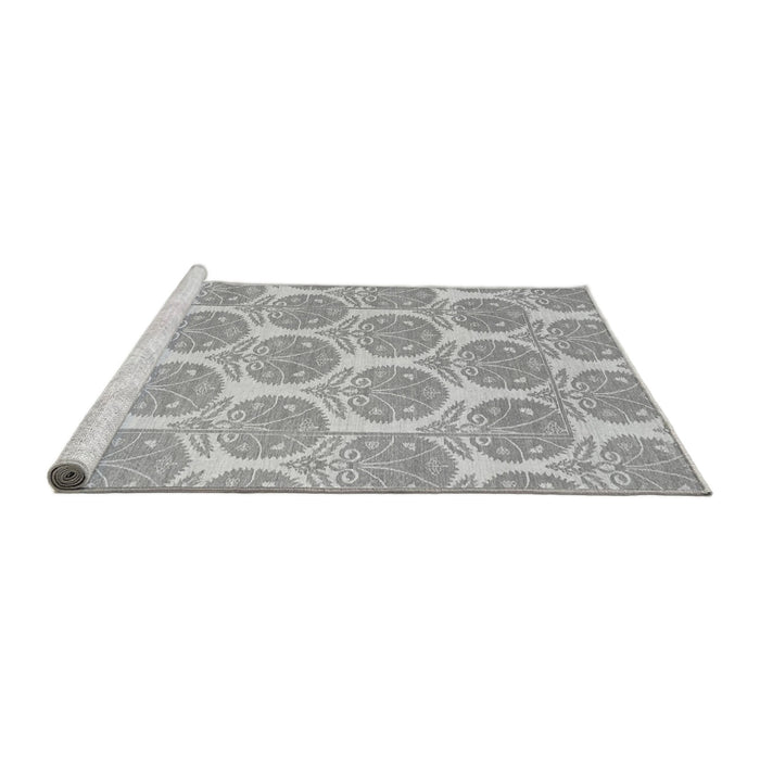 Sideview of Machine Washable Abstract Gray Modern Rug, wshabs4104gry