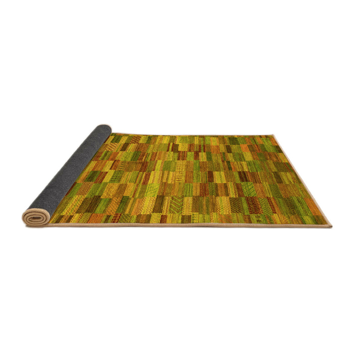 Sideview of Abstract Yellow Modern Rug, abs4105yw