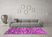 Machine Washable Abstract Purple Modern Area Rugs in a Living Room, wshabs4105pur