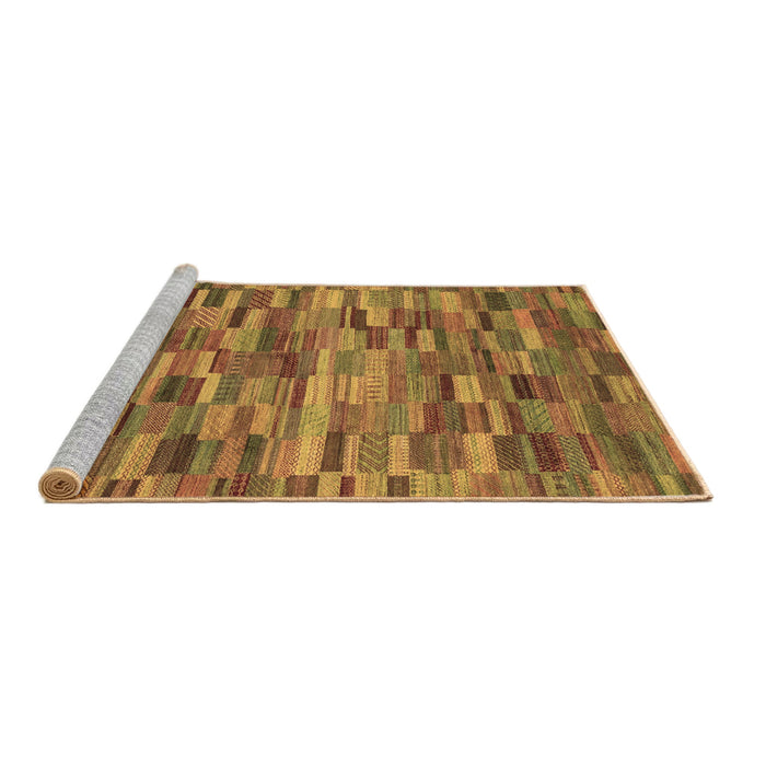 Sideview of Machine Washable Abstract Brown Modern Rug, wshabs4105brn