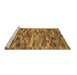 Sideview of Machine Washable Abstract Brown Modern Rug, wshabs4105brn