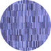 Round Abstract Blue Modern Rug, abs4105blu