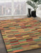 Abstract Caramel Brown Modern Rug in Family Room, abs4105