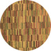 Round Abstract Brown Modern Rug, abs4105brn