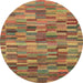 Round Machine Washable Abstract Caramel Brown Rug, wshabs4105