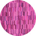 Round Machine Washable Abstract Pink Modern Rug, wshabs4105pnk