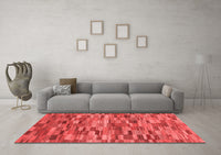 Machine Washable Abstract Red Modern Rug, wshabs4105red