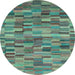 Round Machine Washable Abstract Light Blue Modern Rug, wshabs4105lblu