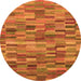 Round Abstract Orange Modern Rug, abs4105org