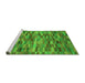 Sideview of Machine Washable Abstract Green Modern Area Rugs, wshabs4105grn