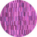 Round Machine Washable Abstract Purple Modern Area Rugs, wshabs4105pur