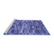 Sideview of Machine Washable Abstract Blue Modern Rug, wshabs4105blu