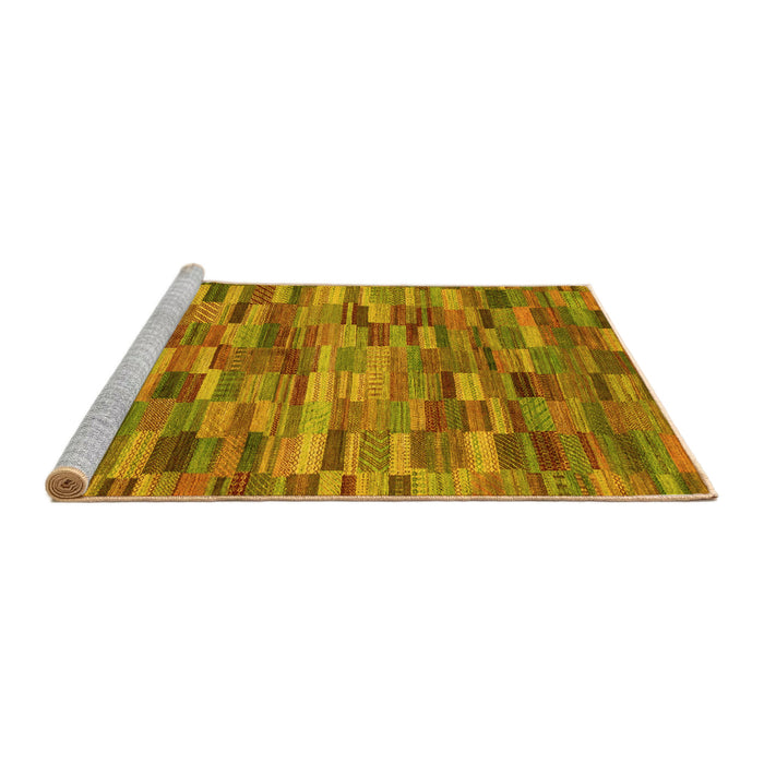 Sideview of Machine Washable Abstract Yellow Modern Rug, wshabs4105yw