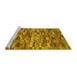 Sideview of Machine Washable Abstract Yellow Modern Rug, wshabs4105yw