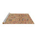 Sideview of Machine Washable Abstract Chestnut Red Rug, wshabs4106