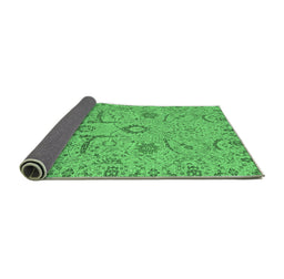 Sideview of Abstract Emerald Green Modern Rug, abs4106emgrn