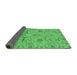 Sideview of Abstract Emerald Green Modern Rug, abs4106emgrn