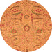 Round Abstract Orange Modern Rug, abs4106org