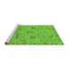 Sideview of Machine Washable Abstract Green Modern Area Rugs, wshabs4106grn